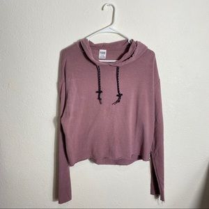 Victoria’s Secret pink mauve pull over hoodie with drawstrings size medium